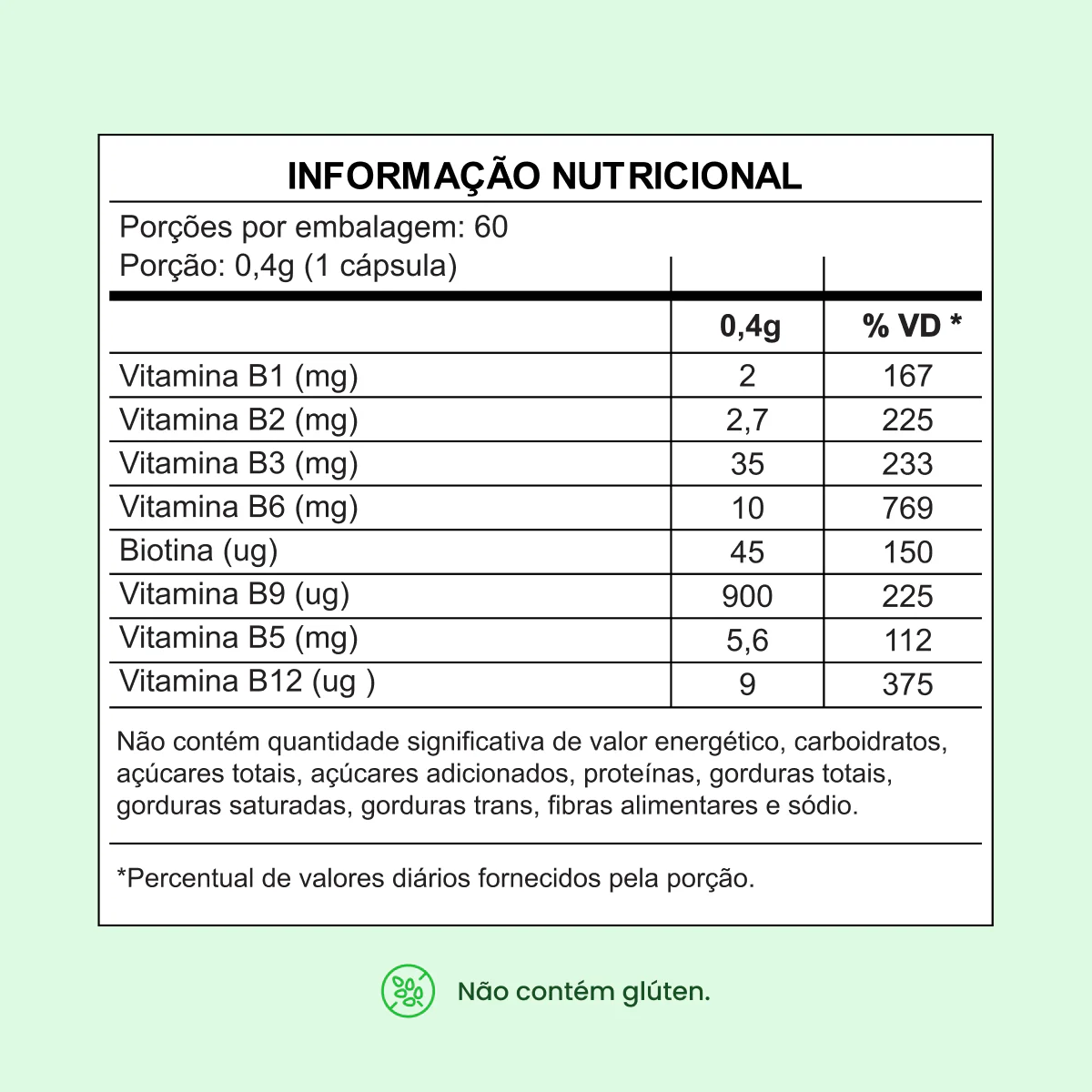 Complexo B 60 cápsulas